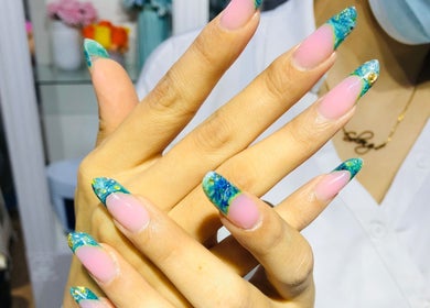 Colorful nail design from Organic Nail Care by Enji in Pelican Waters, Queensland, AU.