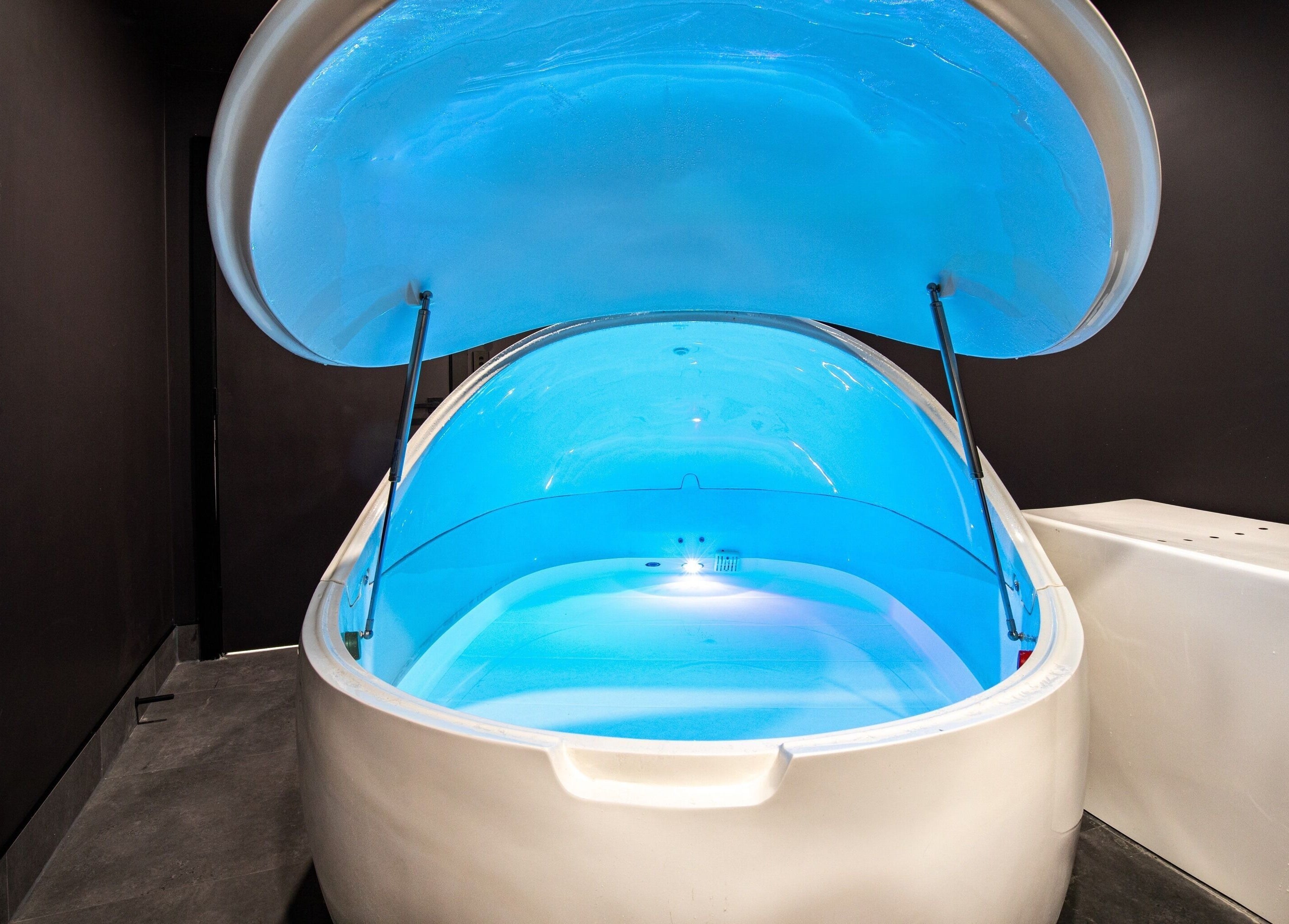 Float therapy pod at XM Recovery, Rouse Hill, New South Wales, AU offering tranquil relaxation.