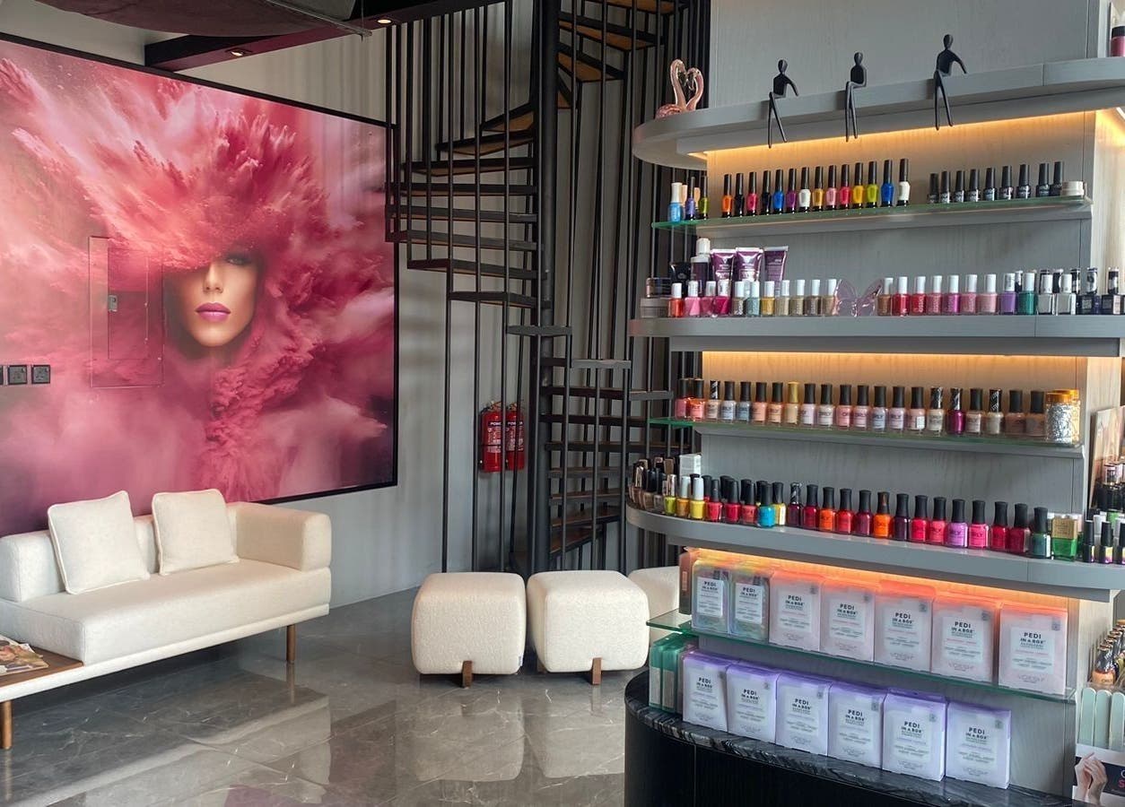 Quick Beauty Salon in Al Khobar, Eastern Province, SA features a chic modern interior with nail polish display.