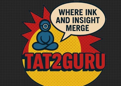 Logo of Tat2Guru - Dream Chaser Tattoo LLC in Lexington, Kentucky, US, featuring a meditative figure and bold text.