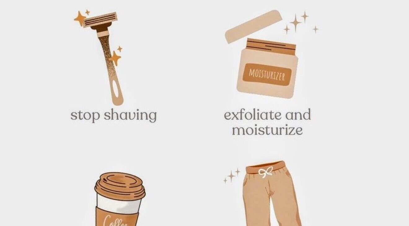 Illustration of shaving, exfoliating at The Hot Spot, Blooming Grove, Texas, US.