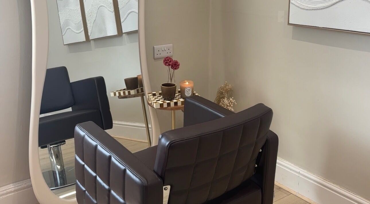 Chic styling chair and mirror at Bella Wright Hair, Paignton, England, GB.