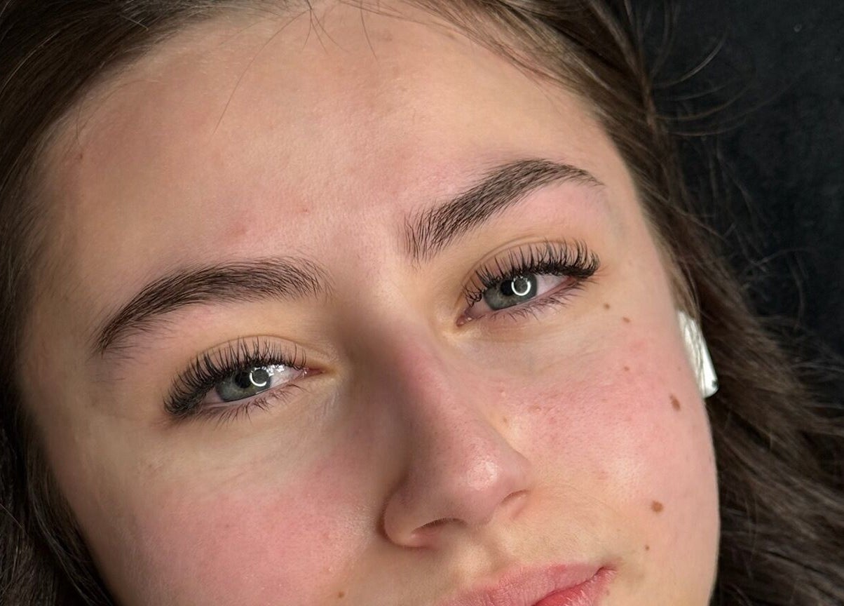 Close-up of beautifully groomed eyebrows at GlowBrows Phi in Vancouver, British Columbia, CA.