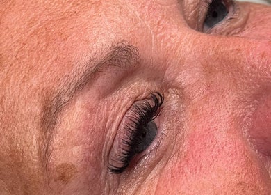 Close-up of eyelash extensions at The Lash Lounge, Melton Constable, England, GB showcasing natural beauty.