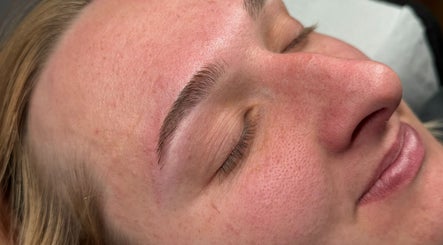 Close-up of styled brow at The Lash Lounge, Melton Constable, England, GB showcasing natural beauty.