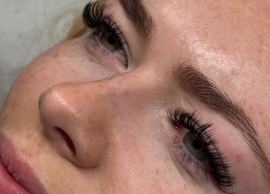Close-up of expertly applied lashes at The Lash Lounge, Melton Constable, England, GB.