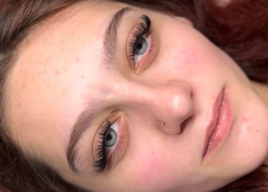 Close-up of eyelash extensions at The Lash Lounge, Melton Constable, England, GB.