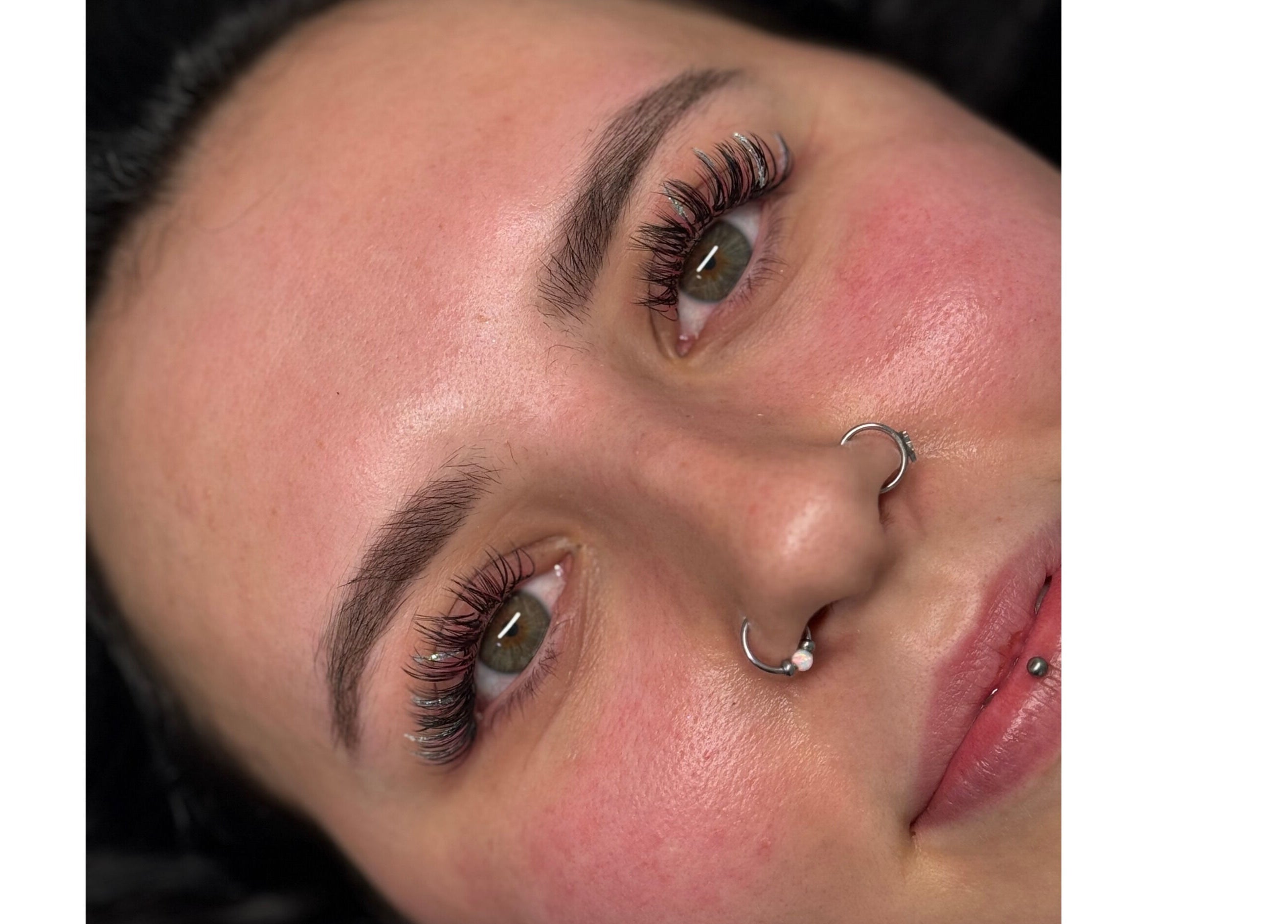 Close-up of a woman's enhanced lashes at The Lash Lounge, Melton Constable, England, GB.