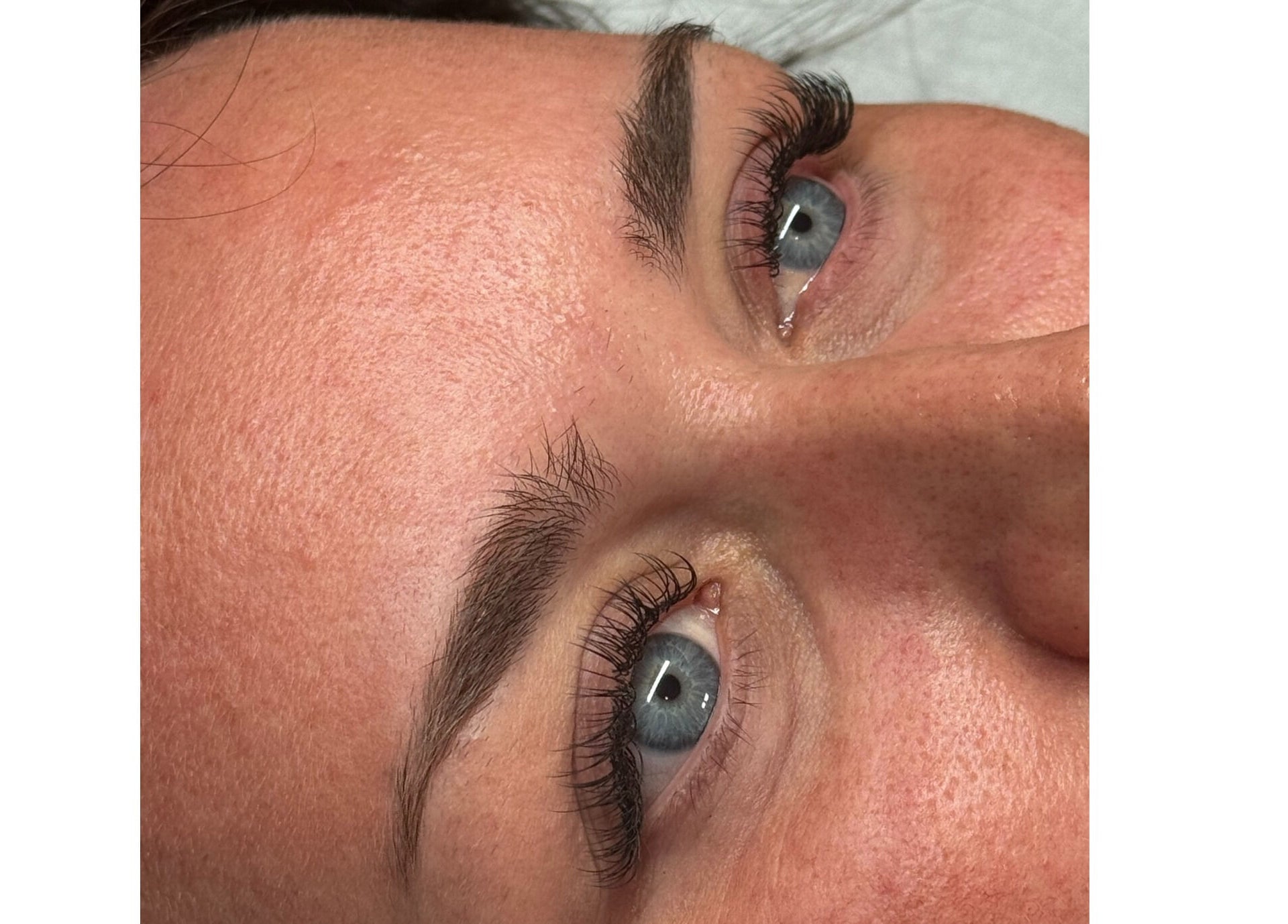 Close-up of eyelash extensions at The Lash Lounge, Melton Constable, England, GB.