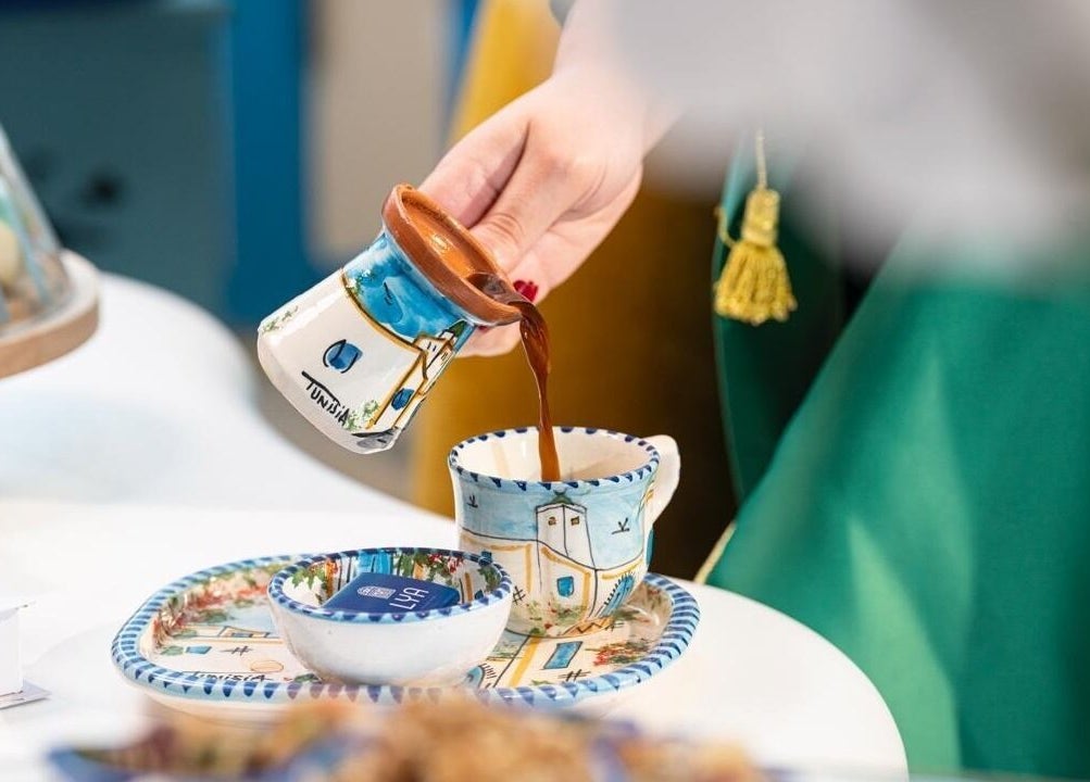 Coffee being elegantly poured at LYA Spa & Salon, Riyadh, Riyadh Province, SA, showcasing luxury service.