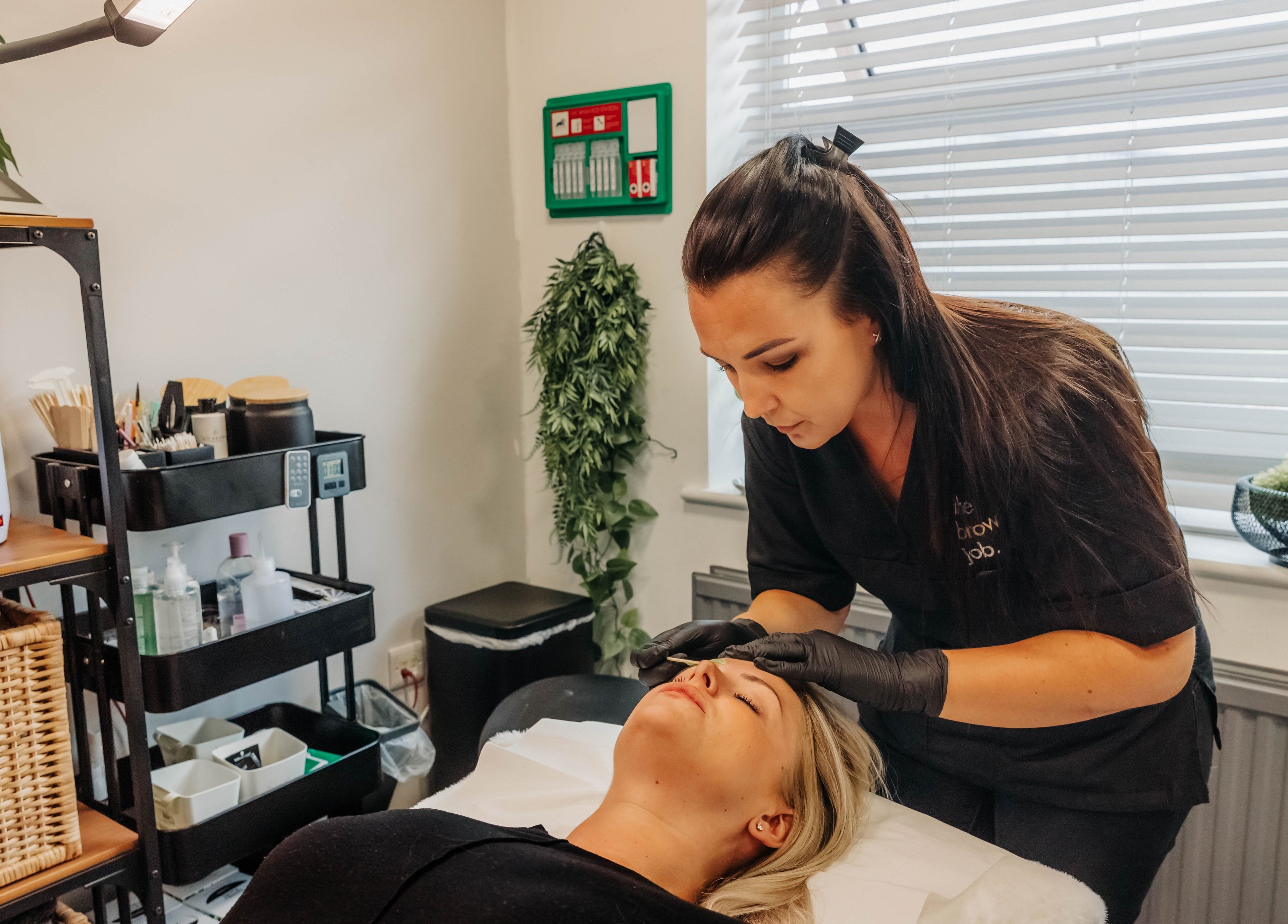 Beauty treatment at The Brow Job in Chester, England, GB showcasing expert care in brow styling.