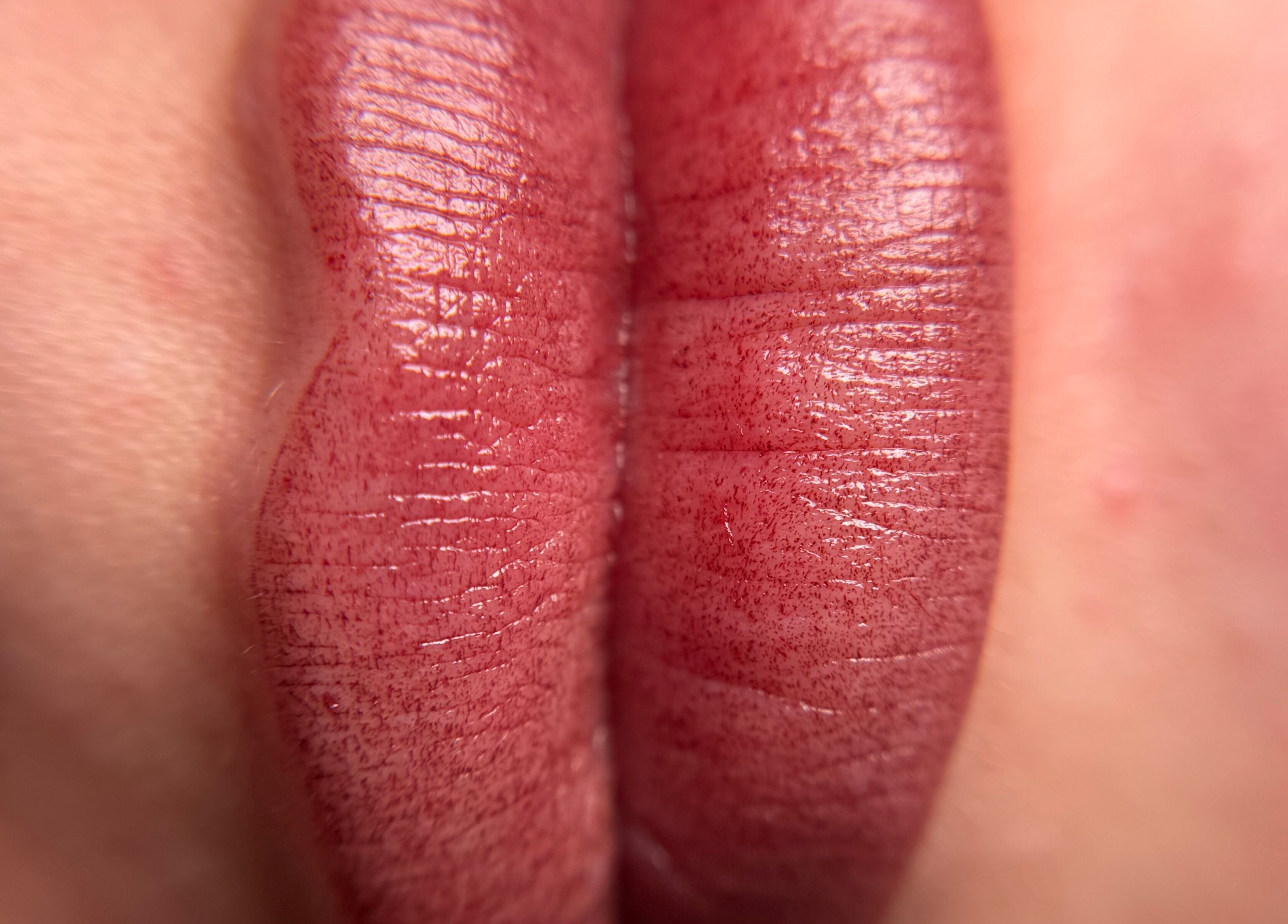Close-up of lips with rich red color, showcasing a cosmetic look at Ivory Rose Cosmetics, Maroochydore, Queensland, AU.