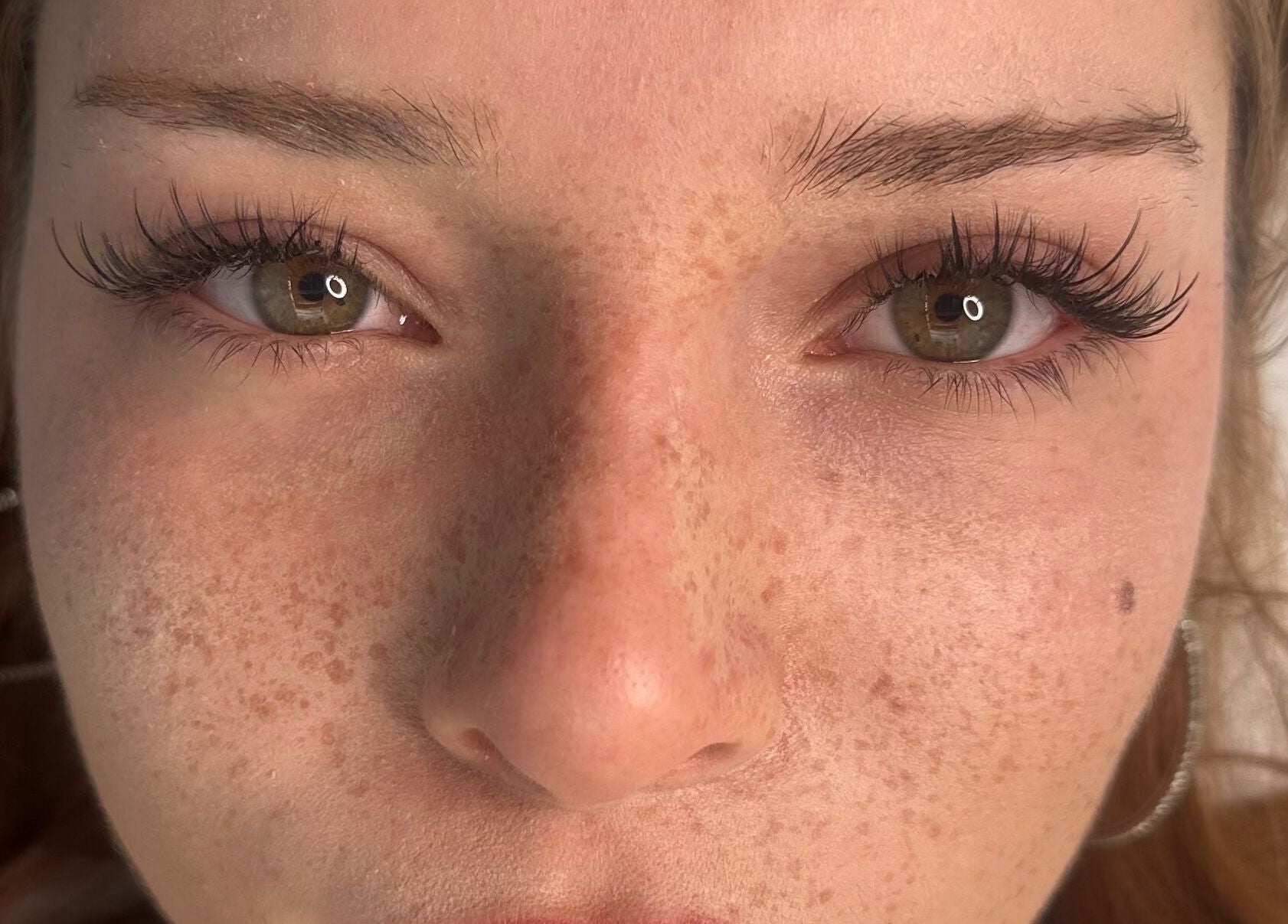 Close-up of elegant eyelash extensions from Annaflex in London, England, GB, showcasing precise artistry.