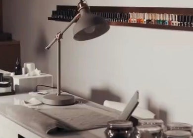 Modern nail service station at The One Nails at Soul Body Mind and Soul, Beverly Hills, California, US.