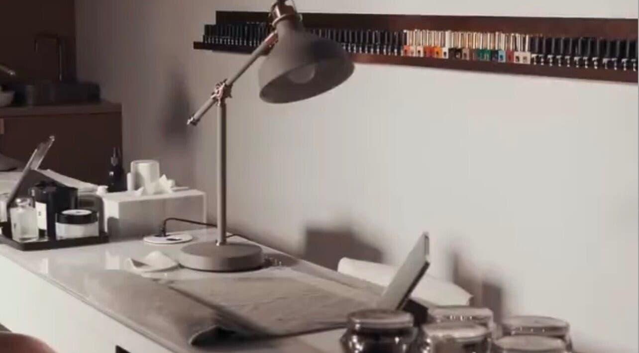 Modern nail service station at The One Nails at Soul Body Mind and Soul, Beverly Hills, California, US.