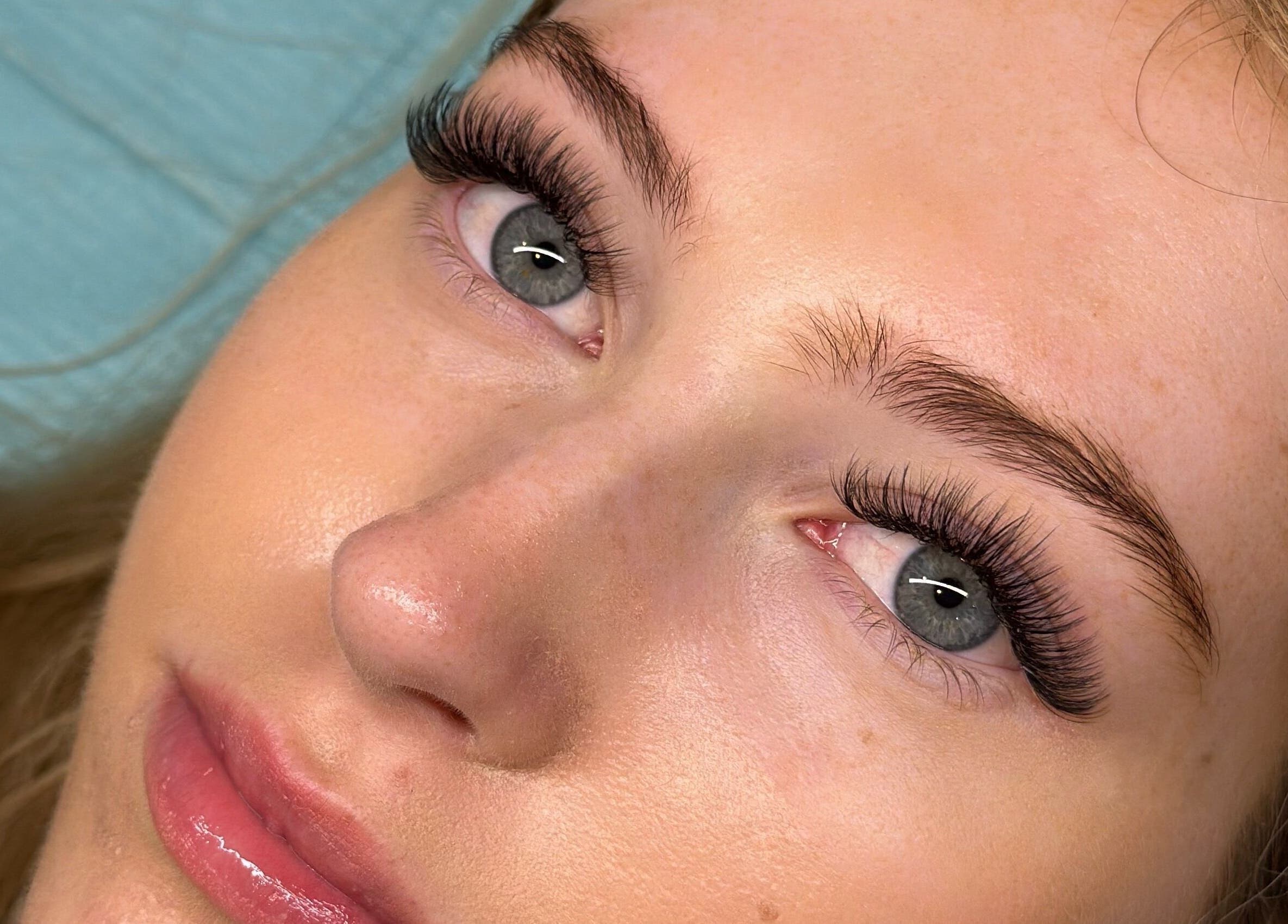 Close-up of eyelash extensions at The Lux Cocoon, Newtown, Victoria, AU.