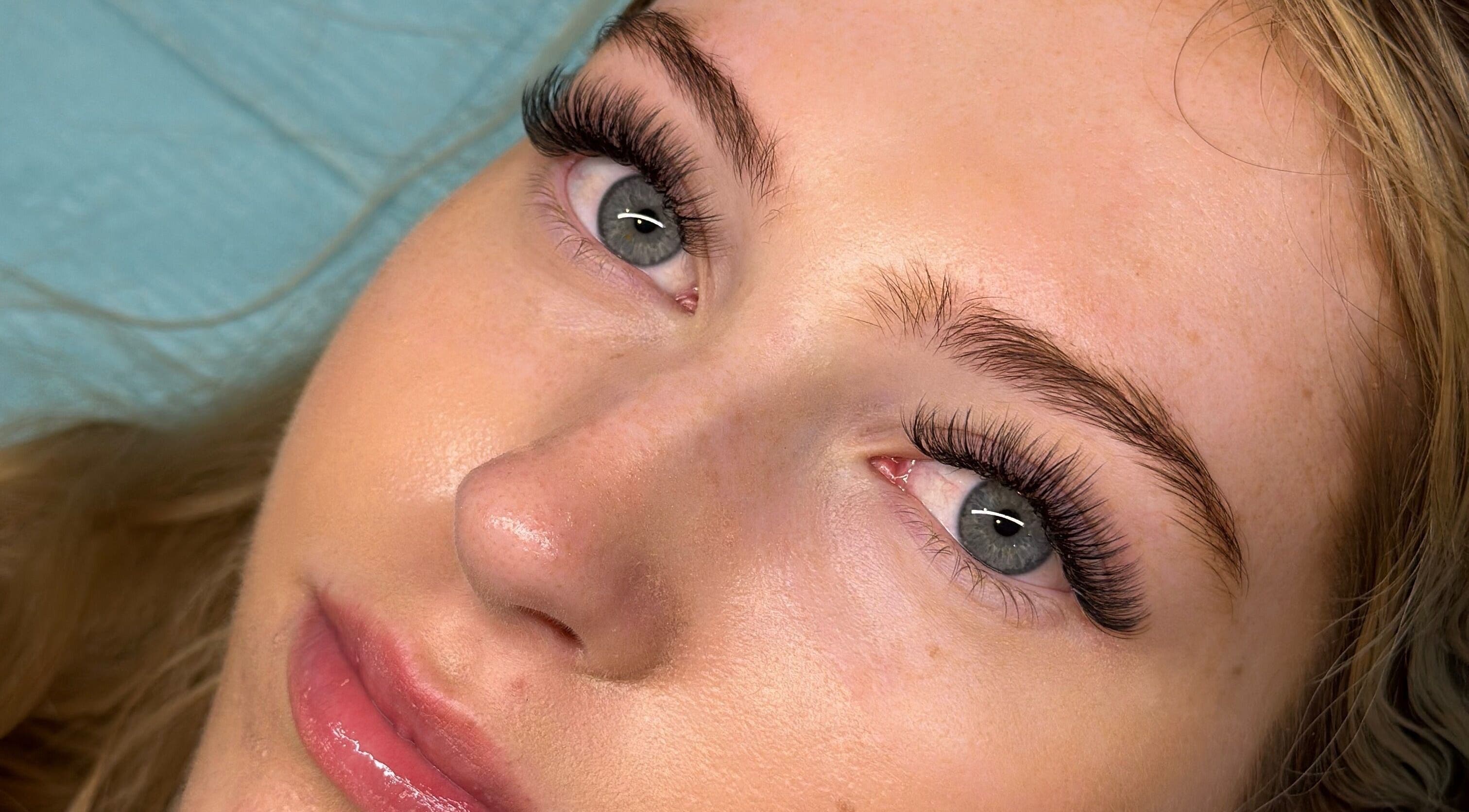 Close-up of eyelash extensions at The Lux Cocoon, Newtown, Victoria, AU.