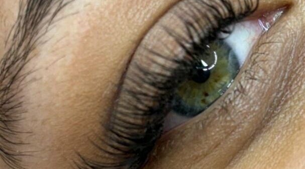 Close-up of lush eyelashes enhancement at Beauty by Cherise, Cape Town, Western Cape, ZA.