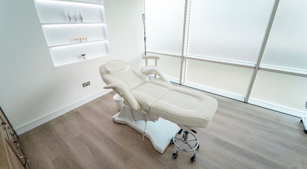 Luxury treatment room with reclining chair at J Ludusan Beauty, Ballyfermot, County Dublin, IE.