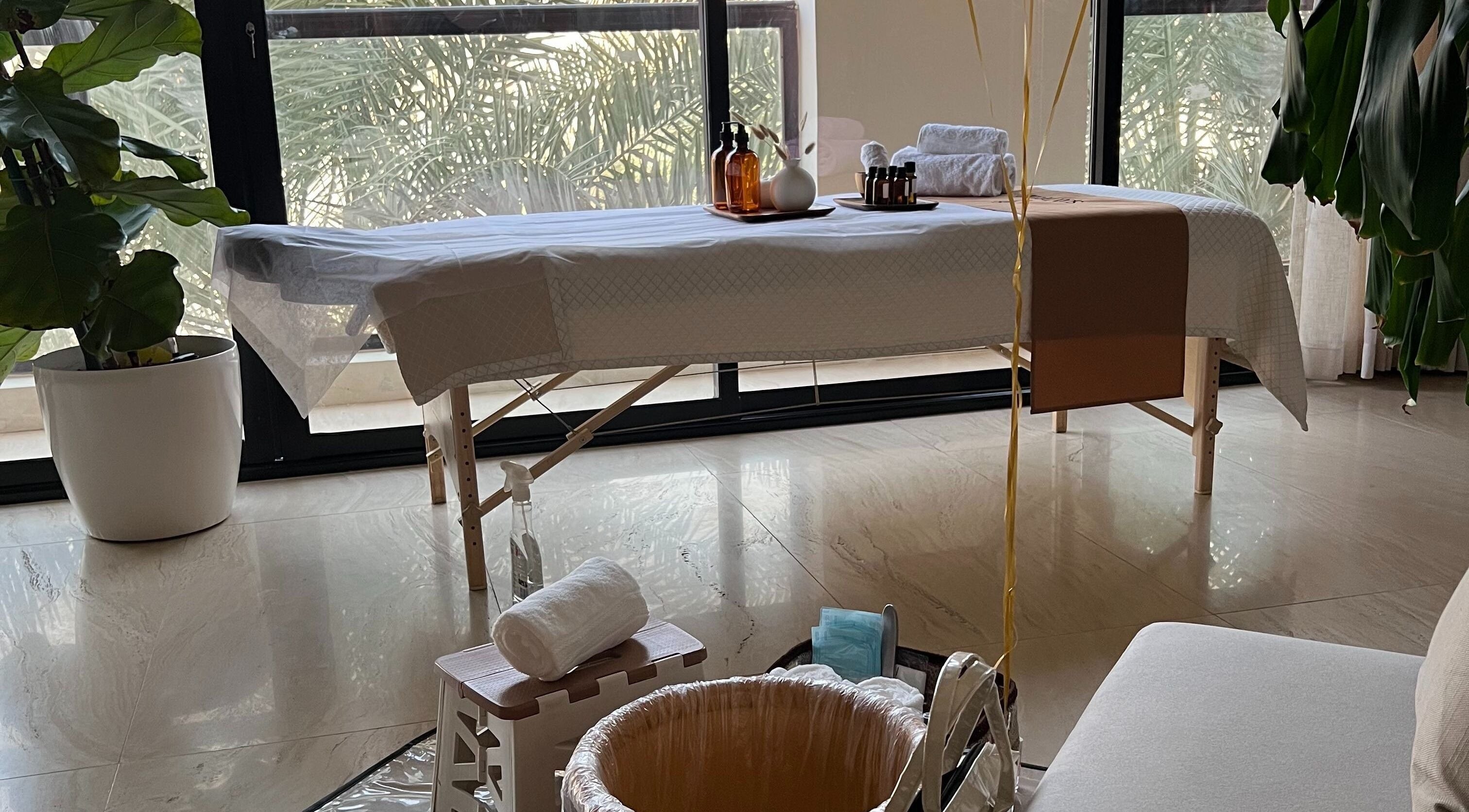 Elegant spa bed at Spa Break - Home Service, Riyadh, Riyadh Province, SA for a luxurious wellness experience.