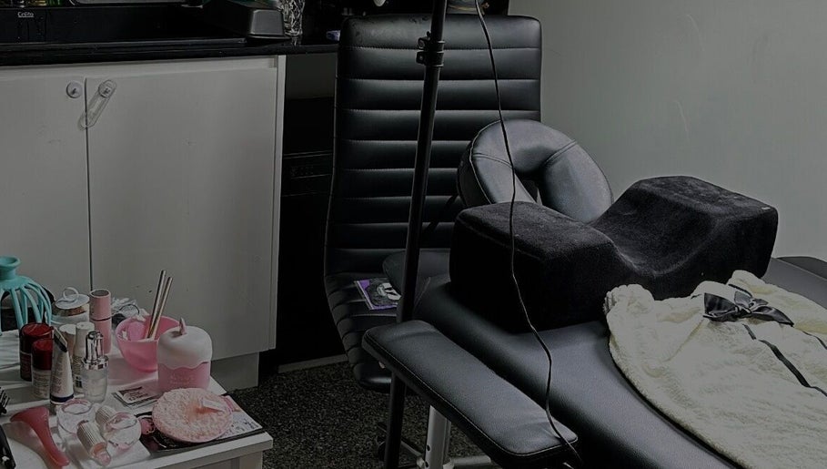 Dermal glowz beauty station with elegant black chair in Punchbowl, New South Wales, AU.