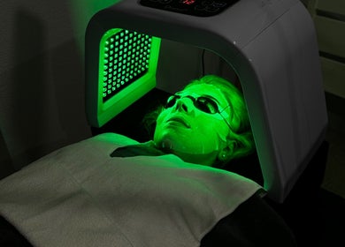 LED light therapy session at Dermal Glowz in Punchbowl, New South Wales, AU.