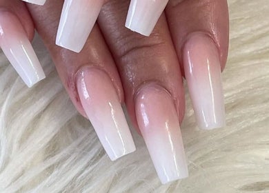 Elegant ombre nails crafted at CXM Nails in Bangor, Northern Ireland, GB. Perfect blend of style and sophistication.