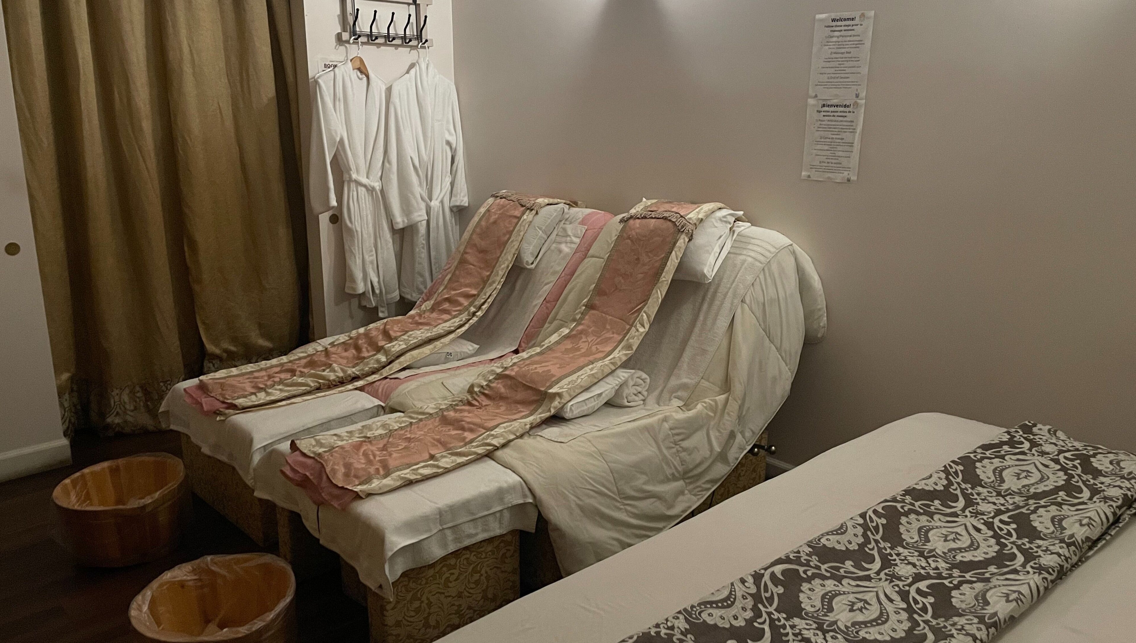 Relaxing spa chairs at Ancient Thai Massage, Los Angeles, California, US, offering a tranquil ambiance.