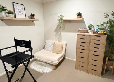 Chic studio at Makeup by Mariana Pino, Sydney, New South Wales, AU, featuring a stylish chair and decor.
