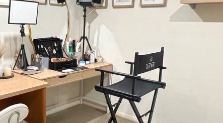 Professional makeup station at Makeup by Mariana Pino in Sydney, New South Wales, AU, featuring a director's chair.