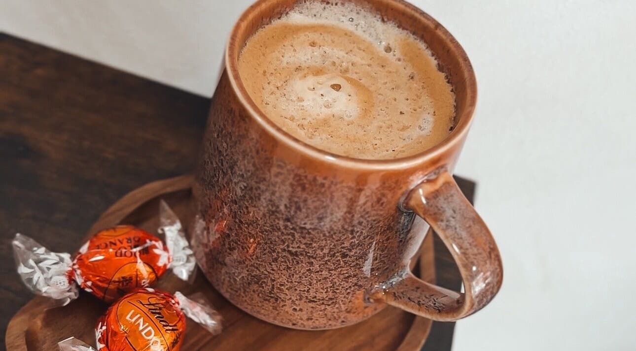 Warm coffee mug and chocolates at Opal & Co., Ballymote, County Sligo, IE.