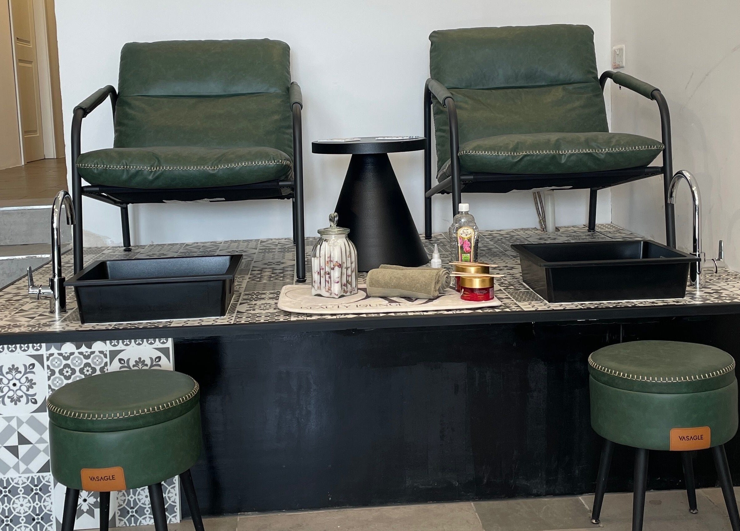 Luxury pedicure chairs at Diva Beauty Lounge, Tas-sliema, MT, offering a relaxing spa experience.