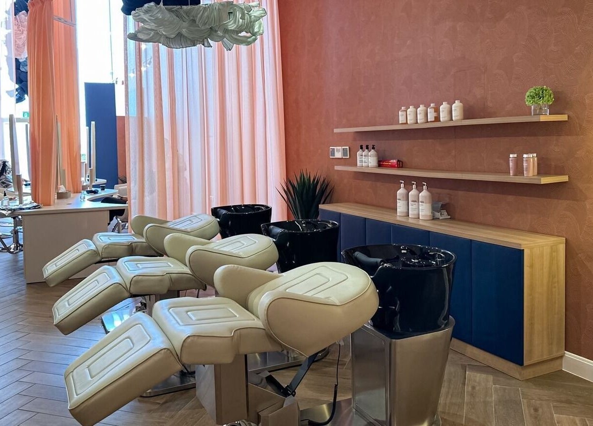 Re Beauty Space salon in Riyadh with stylish washing stations and modern decor, Riyadh Province, SA.