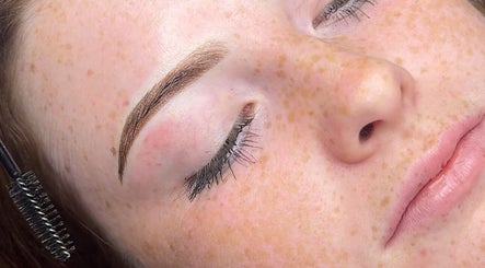 Close-up of a client's styled eyebrows at Browsbygraciee in Watford, England, GB, showcasing professional beauty care.