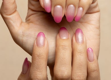 Stylish pink ombre manicure at Bo Nail Bar, Ciudad De México, Ciudad De México, MX.