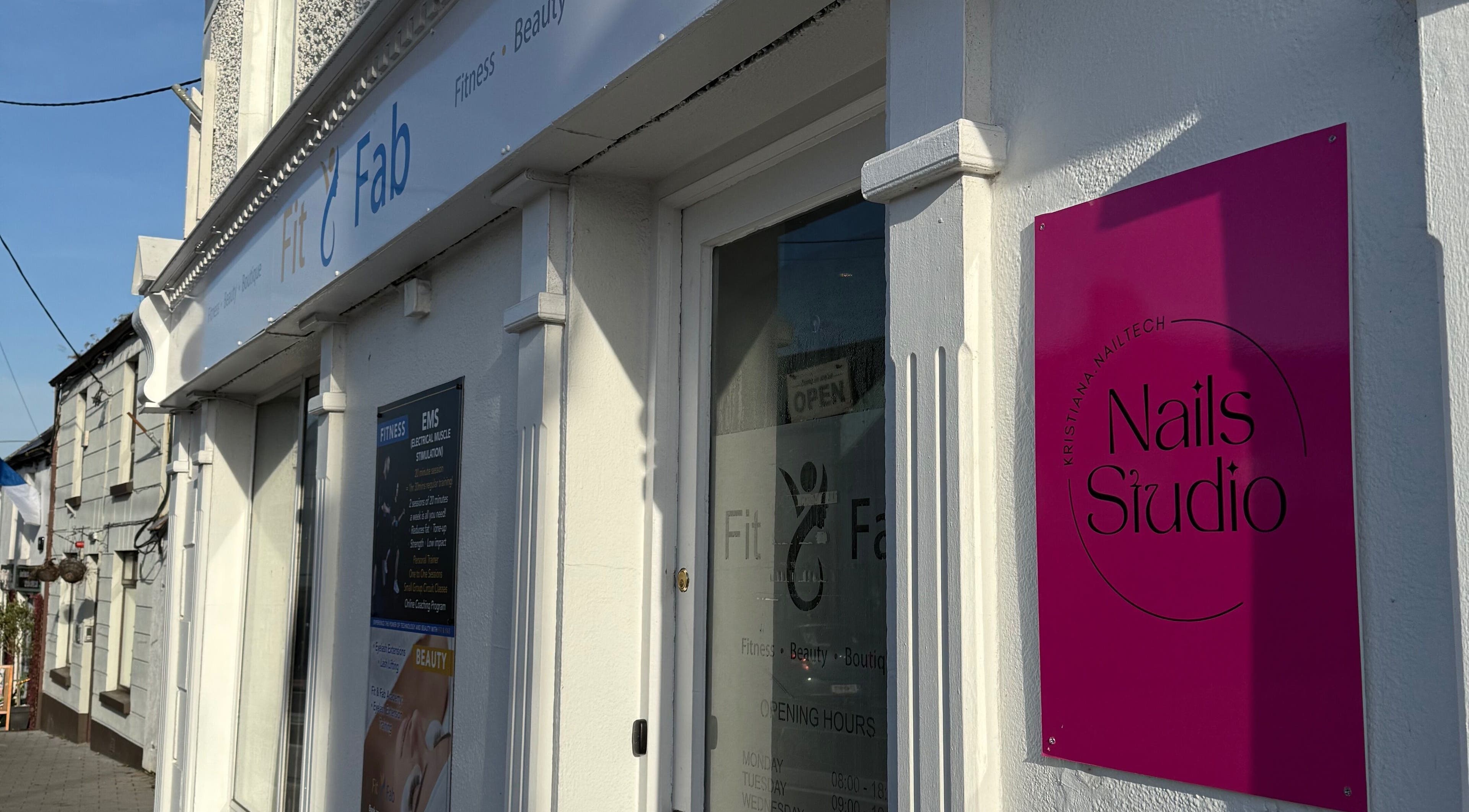 Kristina.NailStudio exterior in Naas, County Kildare, IE, showcasing stylish signage and modern design.