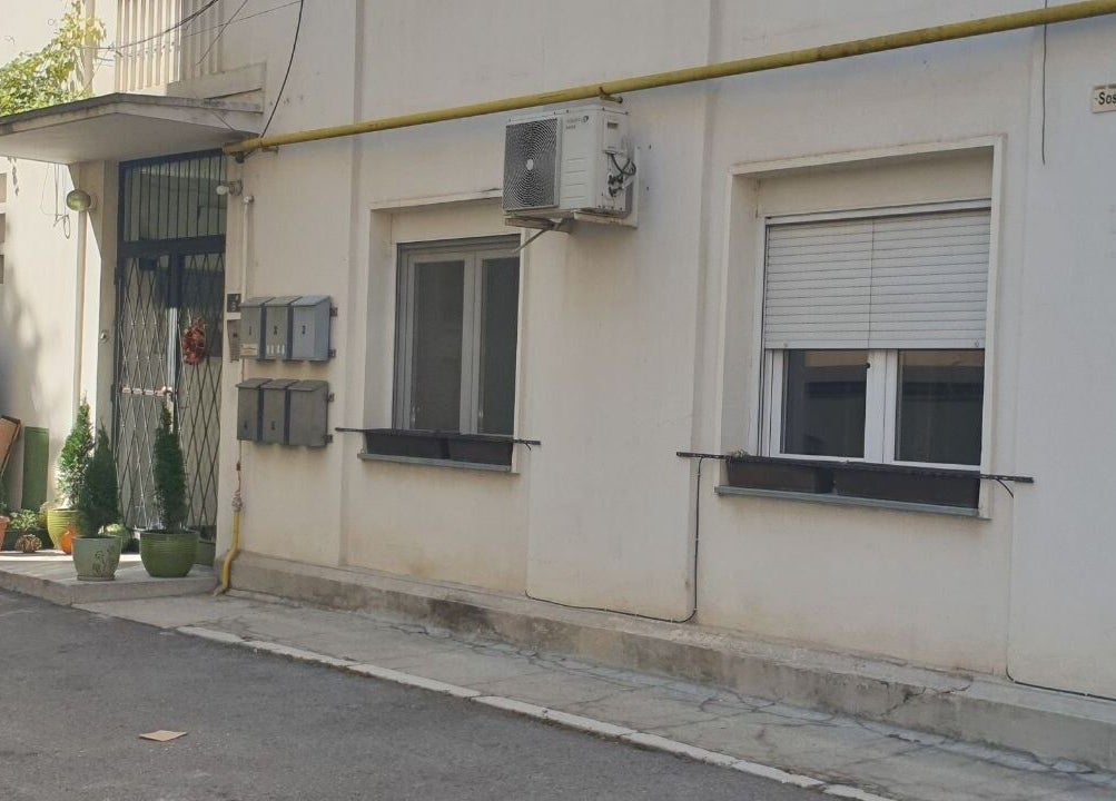 Entrance of Healthy Skin Lab - Liudmyla Dmytrenko, București, with potted plants and building details.
