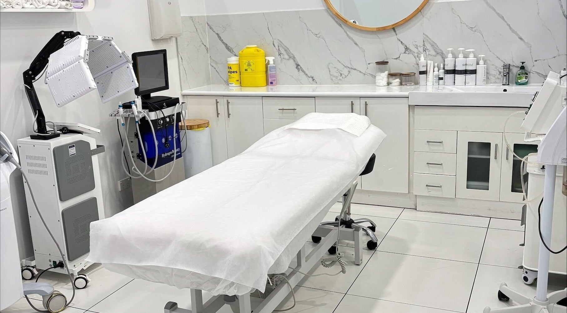 Modern treatment room at Rina’s laser and beauty clinic, Merrylands West, New South Wales, AU.