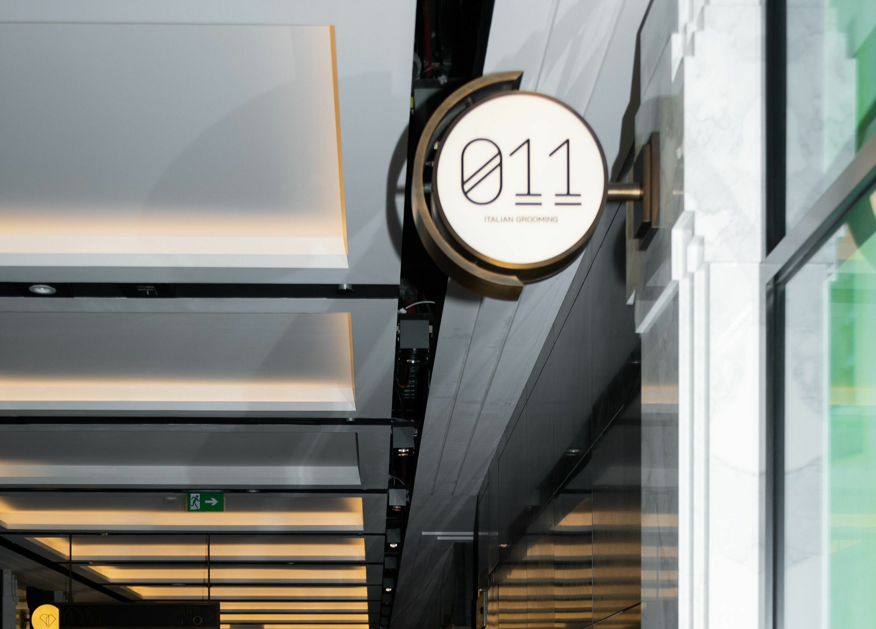 Entrance sign of 011 Italian Grooming DIFC, luxury venue in Dubai, Dubai, AE.