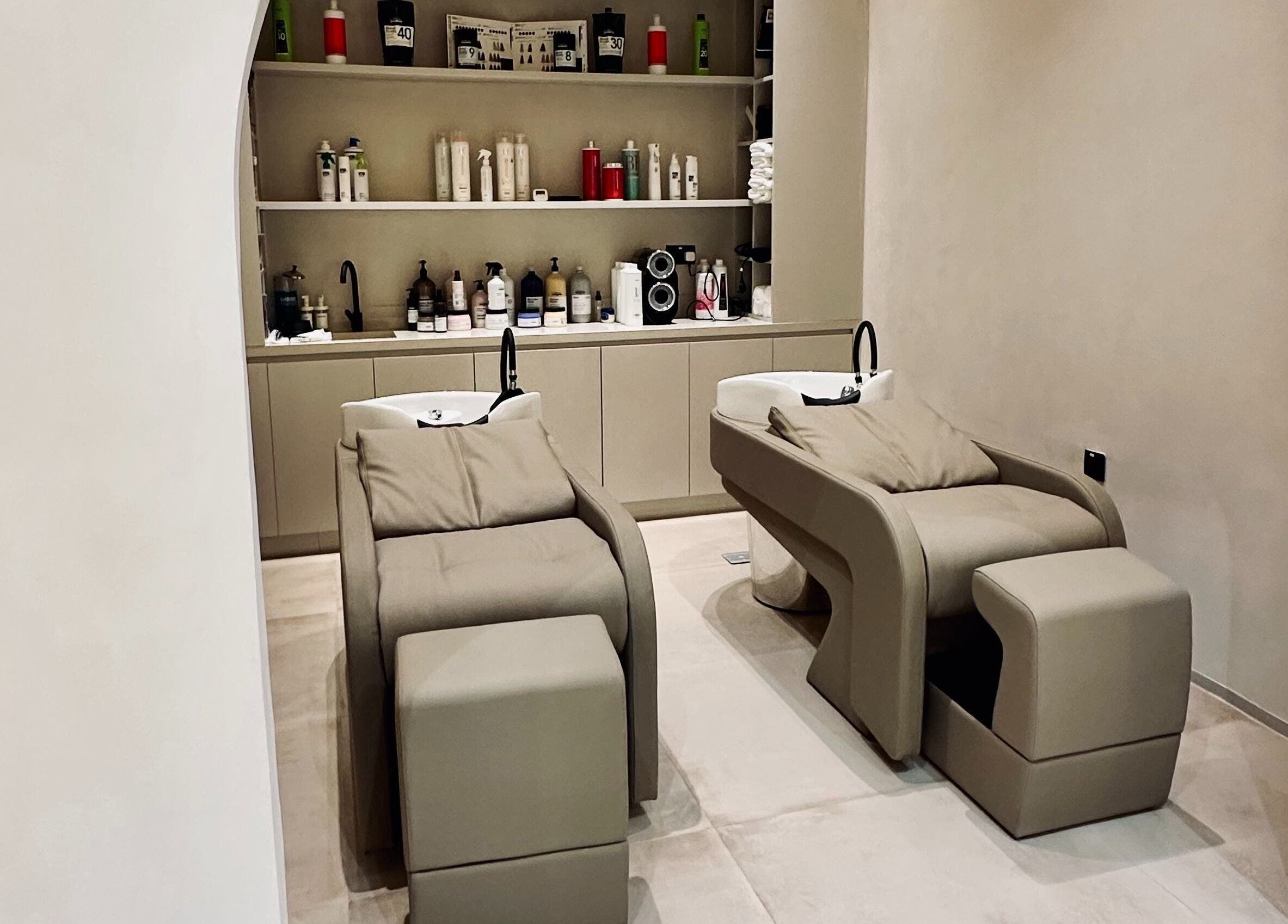 Luxurious washing station at Olea Wellness Beauty Salon, Dubai, Dubai, AE offers a serene salon experience.