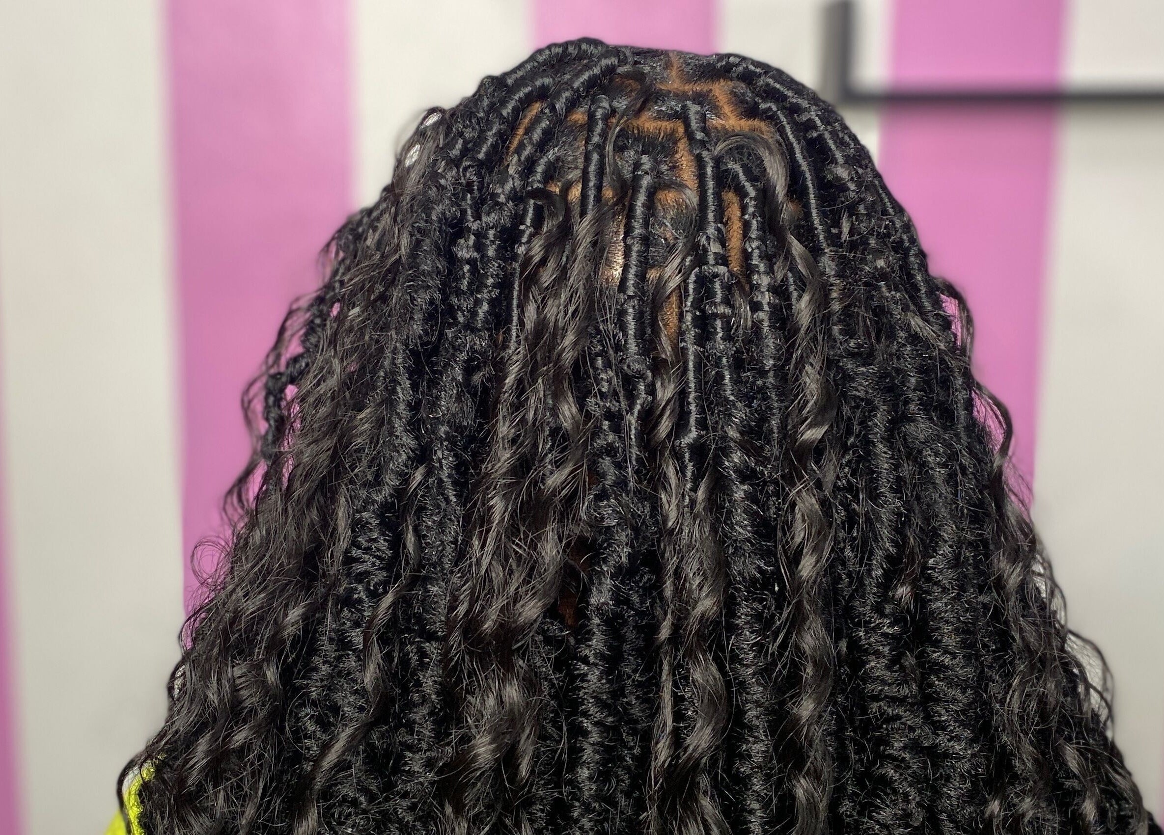 Intricate braids at Elite Strands, Basseterre, Saint George Basseterre Parish, KN.