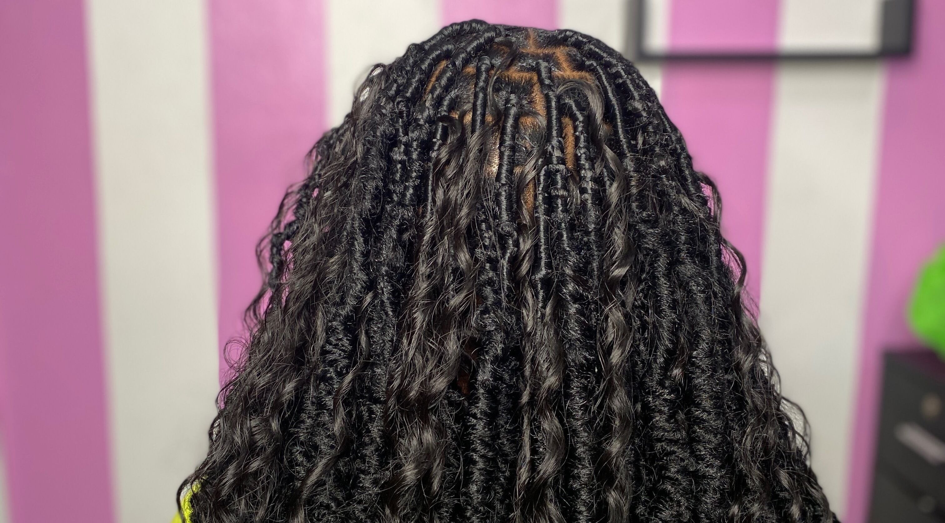 Intricate braids at Elite Strands, Basseterre, Saint George Basseterre Parish, KN.