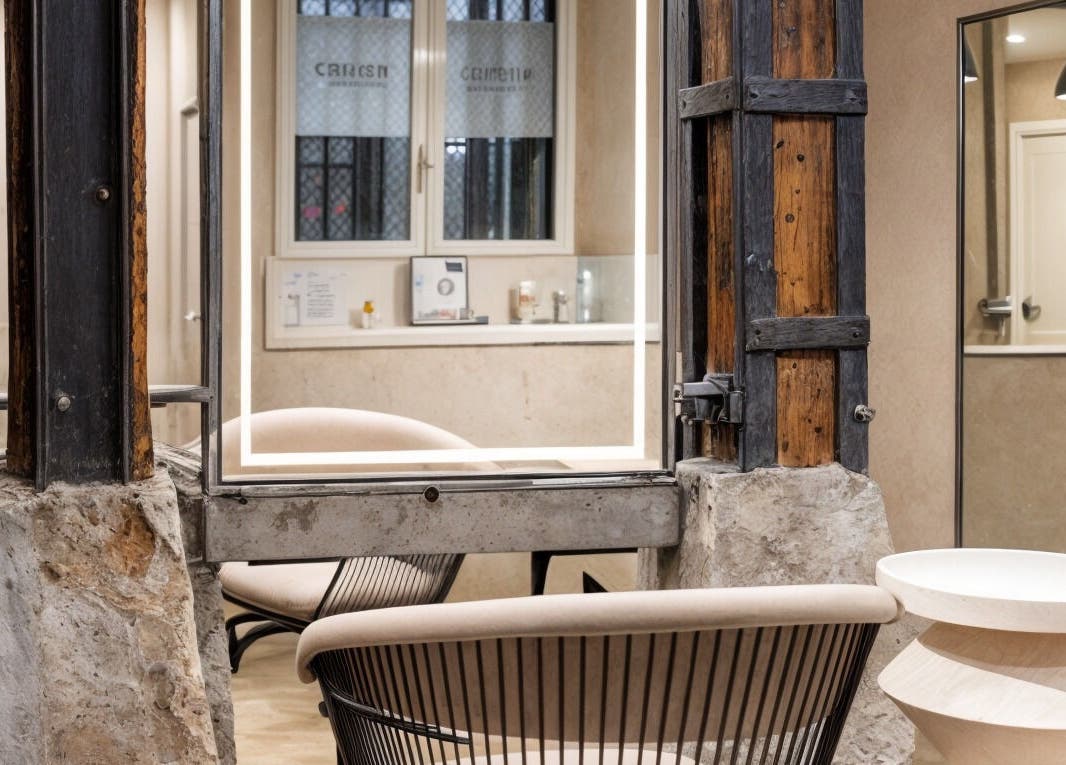 Interior moderno de ATICA Salón en Madrid, Comunidad De Madrid, ES con silla contemporánea y decoración industrial.