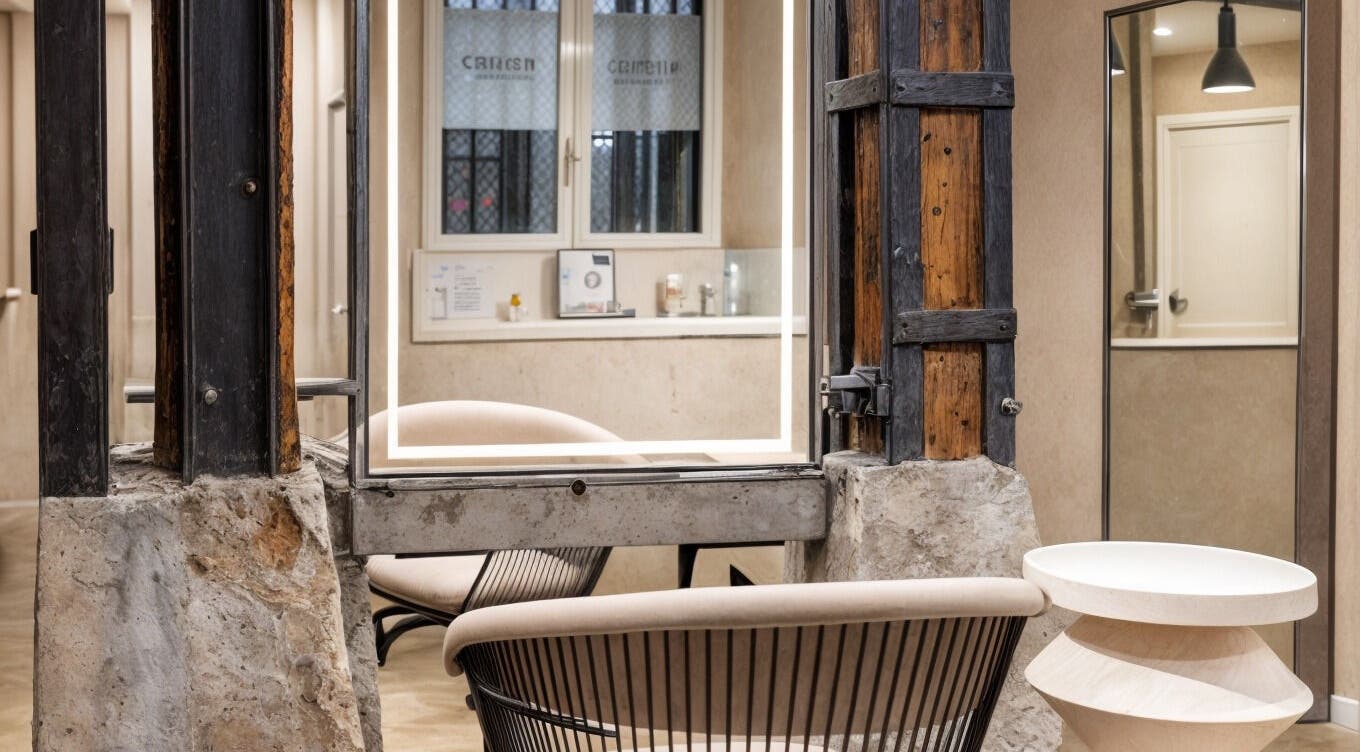 Interior moderno de ATICA Salón en Madrid, Comunidad De Madrid, ES con silla contemporánea y decoración industrial.