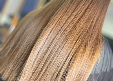 Sleek, shiny hair transformation at Inhibition Hair & Beauty Salon in Telford, England, GB.
