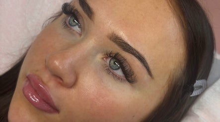 Close-up of eyelash extensions at Lash Lab by Cleo in Port Talbot, Wales, GB.