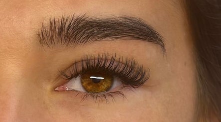 Close-up of eyelash extensions at Lash Lab by Cleo, Port Talbot, Wales, GB. Highlighting lash detail.