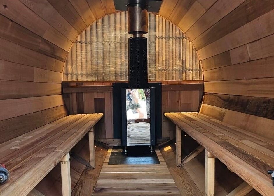 Interior of a wooden sauna room at FICE Recovery Burleigh, Queensland, Queensland, AU offering relaxation.