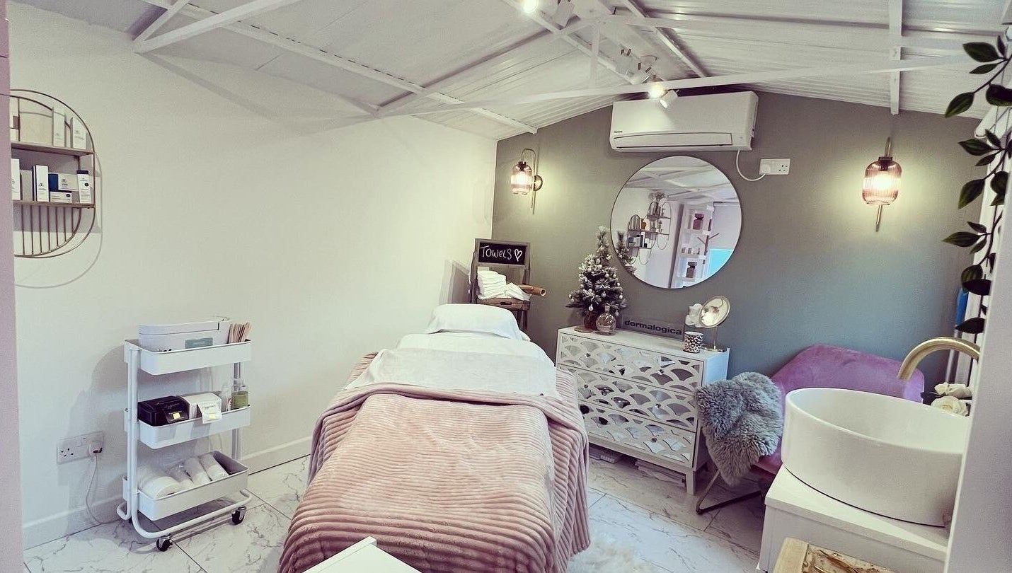 Elegant treatment room at Beauty by Felicity in Addlestone, England, GB, showcasing a serene spa ambiance.