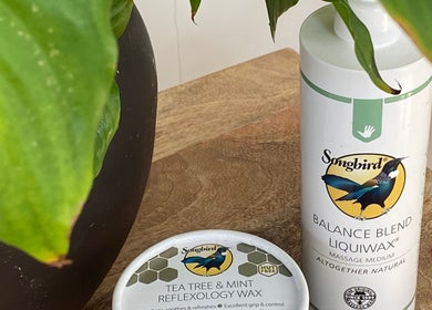 Reflexology wax products at Carole Coram Reflexology, Buckden, England, GB, showcasing natural wellness.